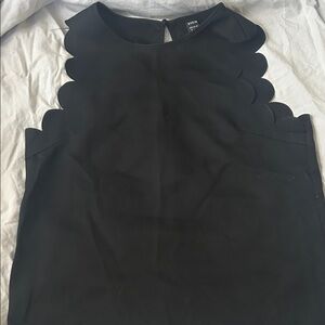 SHEIN Black Scalloped Blouse